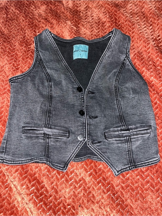 Love Trends Jackets & Blazers - Love Trends Women's Washed Black Denim Vest - size S